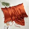 Toalla de almohada de seda con diseño de moda, funda de almohada con 6 correas, toalla de almohada de Color sólido al por mayor