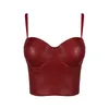 Mode Sexy PU Cuir Bralet Femmes Club Bra Cropped Top Bustier Camis 3 couleurs S-XL 210527