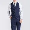 (Blazer + byxor + väst) 3 stycken män kostym smal passform bröllop formell slitage affärs svart män kostym elegant kostym meage homme