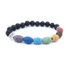 Arbre de vie Charms Guérison 7 Chakras Ovale Pierre de Lave Bracelet de Perles Diffuseur d'Huile Essentielle Bracelets Cordes à Main pour Femmes Hommes