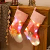 GLOW Pembe Çorap Çuval Noel Hediye Şeker Çanta Noel Noel Ağacı Dekor Için Ev Çorap Asılı XY498