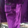 Блестящая фиолетовая одно кнопка бархатный пиджак куртка мужская весна стройная подходящая клубная вечеринка свадебное платье пиджаки мужской Blazer Masculino 210522