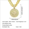 Iced Out Cubic Zircon NO 7 Coin Pendentif Avec Strass Big Miami Chaîne Cubaine Collier Ras Du Cou De Mode Hip Hop Hommes Bijoux Colliers