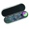 Rainbow Metal Set rökningstillbehör Hokah Bong delar DAB -verktyg med silikonbehållare vattenrör1623479