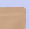 11 tailles Brown Kraft Paper Stand-Up Bags Heat Sealable Refermable Zip Pouch Inner Foil Food Storage Packaging Bag With Tear Notch