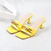 Dress Shoes Kalsooni 2021 Summer Women Sandals Casual Simple Metal Decoration Open-toe One Line Slippers