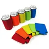 new Drinkware Cans Wine Bottles Sleeve Solid Color Neoprene Beer Cooler Bags Foldable Beverage Coolers With Bottom Pure Colors EWE7609