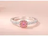 Bague en argent sterling 925 jaune / rose Lab Diamond Sapphire Beau cadeau de princesse romantique nickles femmes