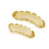 Mode Hip Hop -rappare Real Gold Silver Plated Teeth Grillz Set för män Kvinnor Bling Teeth Grills High Quality216N