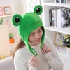 Kreskówka zabawna urocza pluszowa żaba wielkie oczy kreatywny zwierzęcy kostium cosplay ubieraj się do dzieci dla dzieci dorosłych, czapka prezentowa/czapki czaszki oliv