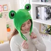 Cartoon grappige schattige pluche kikker hoed grote ogen creatief dier cosplay kostuum verkleed hoofddeksel voor kinderen volwassenen cadeau beanie/schedel petten oliv