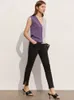 Minimalism Spring Summer Women's Tanks Tops Fashion Patchwork Vneck sleeveless Slim Fit Women Knitted 12140129 210527