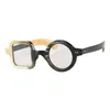 Unikalne ręcznie robione białe czarne pół okrągłe okrągłe okulary przeciwsłoneczne optyczne okulary okulary okulary ramy mody 317s