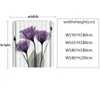 Tulip Flower Pattern Shower Curtain Bathroom Shower Curtain Polyester Cloth 3d Printing Bath Curtain with Home Bath Decor 210402