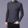 Aoliwen Heren Warm Comfortabele Lange Mouwen Turtleneck Gebreide Sweater Tops Pullover Zachte Flexibele Slanke Fit Business Casual Trui 211006