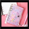 Other Desk Accessories Supplies Office School Business & Industrial Drop Delivery 2021 A6 Pvc Notebook Pocket With Holes Glitter Plastic Bind