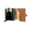 Smart Wallet RFID van heren blokkeren metaalbedrijfs -ID creditcardhouder dunne aluminium kaartkast Mini Cardholder dunne portemonnee For235X