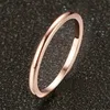 Bröllopsringar 1,5 mm Band Solid Rose Gold Half Round Stacking Stapble Ring for Women