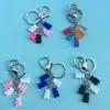 Resin Candy Keyring Colorful Lovely Bear Keychain Cartoon bears Dangles Pendant Cute Girl Dangle 6 colors