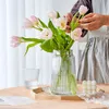 透明ガラス花瓶ストライプ形多色現代の家の装飾寝室リビングルームダイニングテーブルカウンタートップの装飾ギフト210409