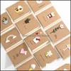 Greeting Event Festive Party Supplies Home & Gardengreeting Cards 12 Styles Kraft Mini For You Card Brown 3D Flower Gift Mes Thank Birthday