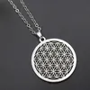 Pendant Necklaces Flower Of Life Charms Mandala Mercaba Spirit Digital Secret Charm Fashion Sports Yoga DIY Metal Necklace 1pcs