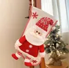 Julstrumpor med stickad santa snögubbe Xmas karaktär för familjesemesterfest hängande dekorationer jjf11329