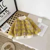 Flickor Höst Vinter Plus Velvet Jacket Barn Barnens Koreanska Version Plaid Cotton Clothes Baby Girl Padded 210625