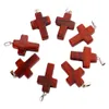 Heet verkoop Charms Cross Beads Hanger Natuursteen Multicolor Quartz Agate Crystal 18 * 25mm DIY Sieraden Maken Oorbel Ketting voor Vrouw Gift