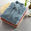 Men's Shirt Spring And Autumn Fashion Brand Japan Style Vintage Slim Fit Corduroy Male Casual Blue Red Cloth 210809