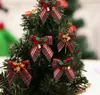 Noel Ağacı Yaylar Ile Çan Parti Şerit Ilmek Süsler Noel Craft Mevcut Charms Asılı Dekor 3.1x3.1 inç Kırmızı Yeşil