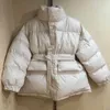 Winter-Kugeljacke Kleidung Frauen Casual 4 Farben Schwarz Koreaner Stil Lange Mantel Warme Herbst Beige Femme Parkas mit Gürtel 210625