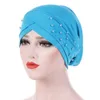 Femmes élastique Turban chapeau musulman Hijab perles islamiques Cancer chimio casquette dames Hijab extensible tête enveloppement tête écharpe casquette intérieure mode