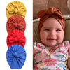 Pcs / lot, födda småbarn knut båge turban hatt, bomull tyg bowknot beanie huvud wrap, baby shower present hår tillbehör