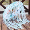 新しい竹の油を塗った紙の傘の女性タッセルヤーンリボンハンフ傘女性パラソルレトロ日本の中国スタイル210401