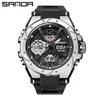 SANDA 6008 marque hommes montre de sport militaire numérique Quartz double affichage montre étanche hommes montre électronique Relogio Masculino G1022