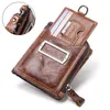 Genuine Leather Men Wallets Card Holder Small Money Bag Men Portomonee Fashion Coin Purse High Quality Male Clutch Zipper Clamp