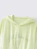 Surdimensionné femmes vert court sweats à capuche mode dames sweat à capuche ample streetwear femme chic filles mignon pulls 210527