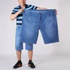 Erkek Büyük Boy Şort Diz Boyu Yaz Pantolon Denim Erkek Bermuda Klasik Streç Artı Boyutu Büyük 8XL Erkekler Kısa Jean Erkekler 210518