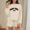 Survêtements pour femmes des années 90 fille sweat et pantalon de survêtement ensemble pour femmes costume shorts mode coréenne femme ensembles deux pièces coton O cou costumes