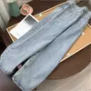 Anne Jeans Düz Pantolon Yıkanmış Gevşek Yüksek Bel Artı Boyutu Kadın Casual Erkek Arkadaşlar Kovboy Vintage Geniş Bacak Pantolon 210809