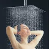 8/10/12 inch Round Square Stainless Steel Ultra-thin Showerhead Bath Rainfall Shower Head Chrome Finish Rain Shower for Bathroom 210724