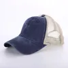 8 colori parasole cappello a coda di cavallo uomo donna cappelli da baseball lavati sport all'aria aperta protezione solare regolabile protezioni in rete T9I001300