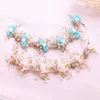 Children Handmade Gold Pearl Headband Flower Headpiece Girls Tiara Hair Accessories Hair Jewelry