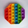 100 stks / DHL Push Bubble Poppers Board Fidget Sensory Speelgoed Regenboog Popper Vierkante Ronde Octagon Puzzel Vinger Toy Angst Stress Relief ADHD Educatief H41S6KN