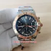 GF Factory Super Quality Mens Watches 42mm Chronomat B01 42 18K Rose Gold الياقوت الكرونوغراف ETA 7750 حركة Mechanical Automa249u