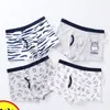 4 Piece Kids Boys Underwear Cartoon Children's Shorts Panties for Baby Boy Boxers Stripes Teenager Underpants 4-14T 2461 Q2