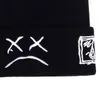 Crying Face Embroidery Lil Peep Beanie Cap Men039s and Women Sad Boy Knitted Hats for Winter Hip Hop Beanies Fashion Ski39601168786106