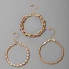 3 pièces/ensembles nouveaux bracelets en métal en alliage de couleur or à la mode pour les femmes accessoires de bijoux réglables géométriques creux