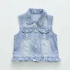 Babyinstar Denim Weste für Mädchen Mode Schwan Applikationen Weste Kinderbekleidung Westen Westen Kleidung 211203